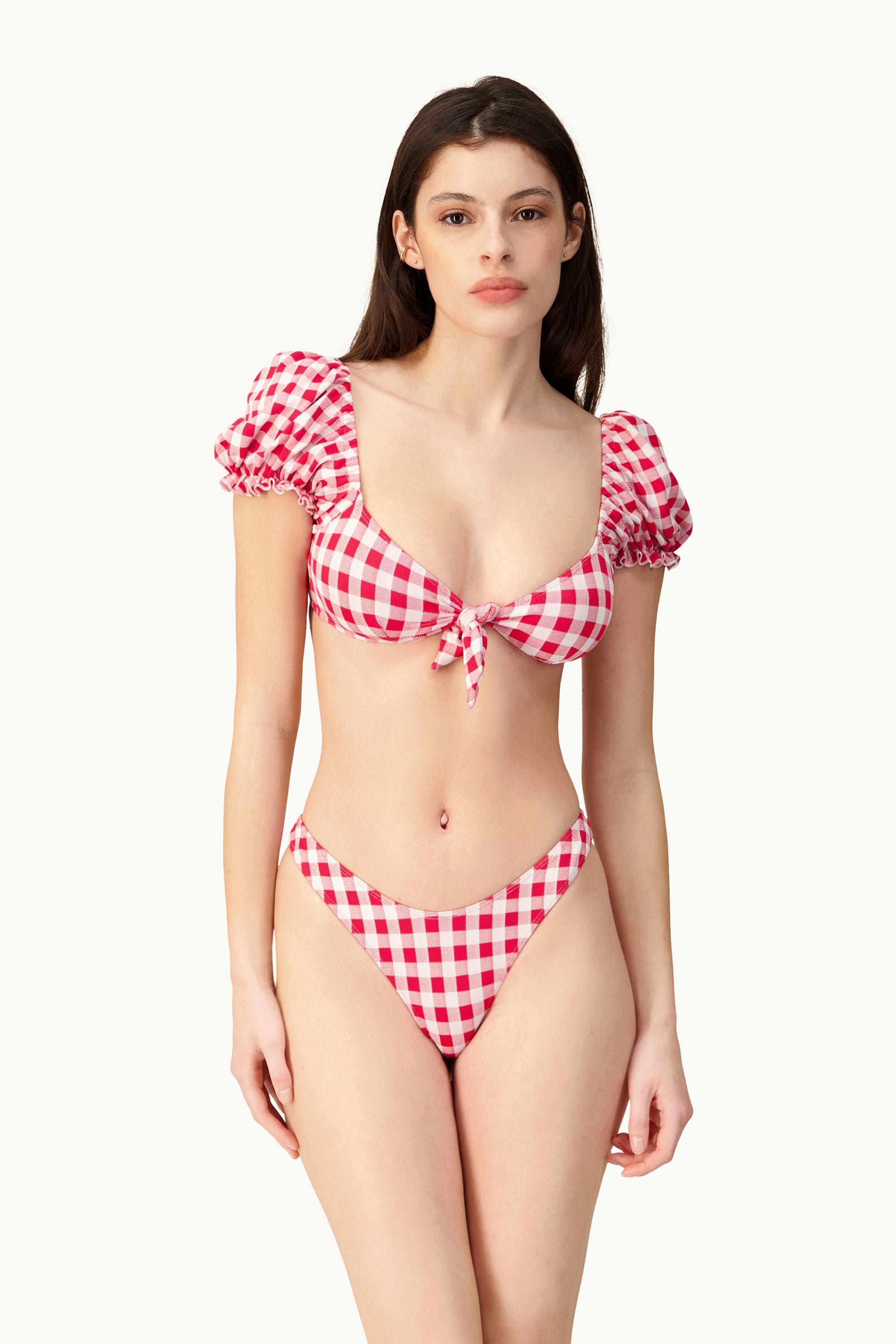 Red and white gingham bikini on sale