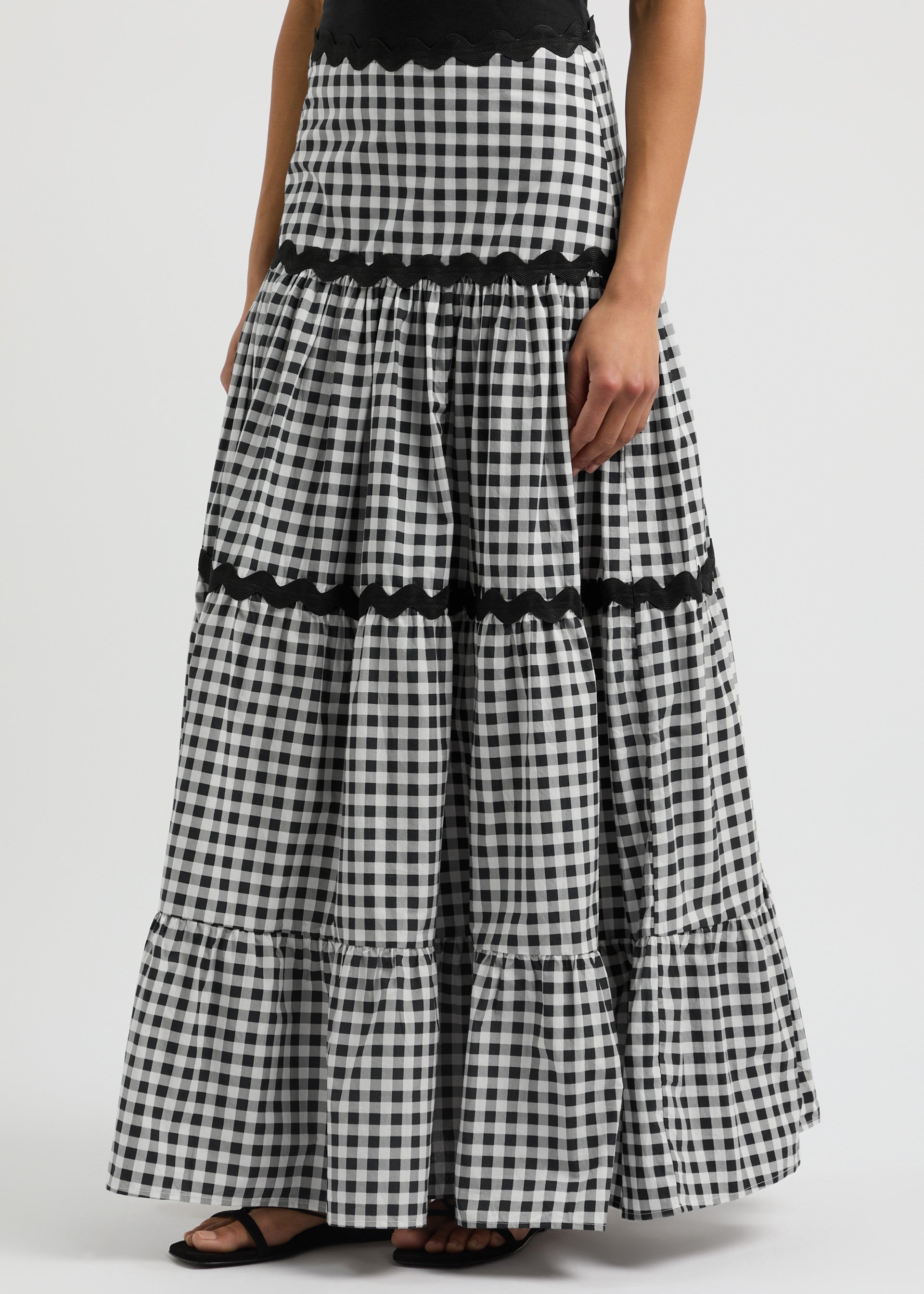 Love maxi skirt - Black and white gingham