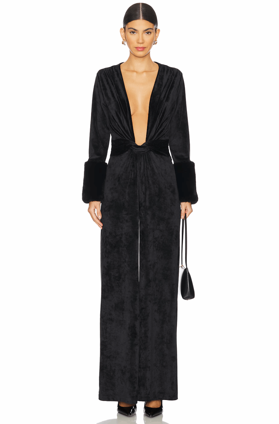 Amanda jumpsuit velvet - Black