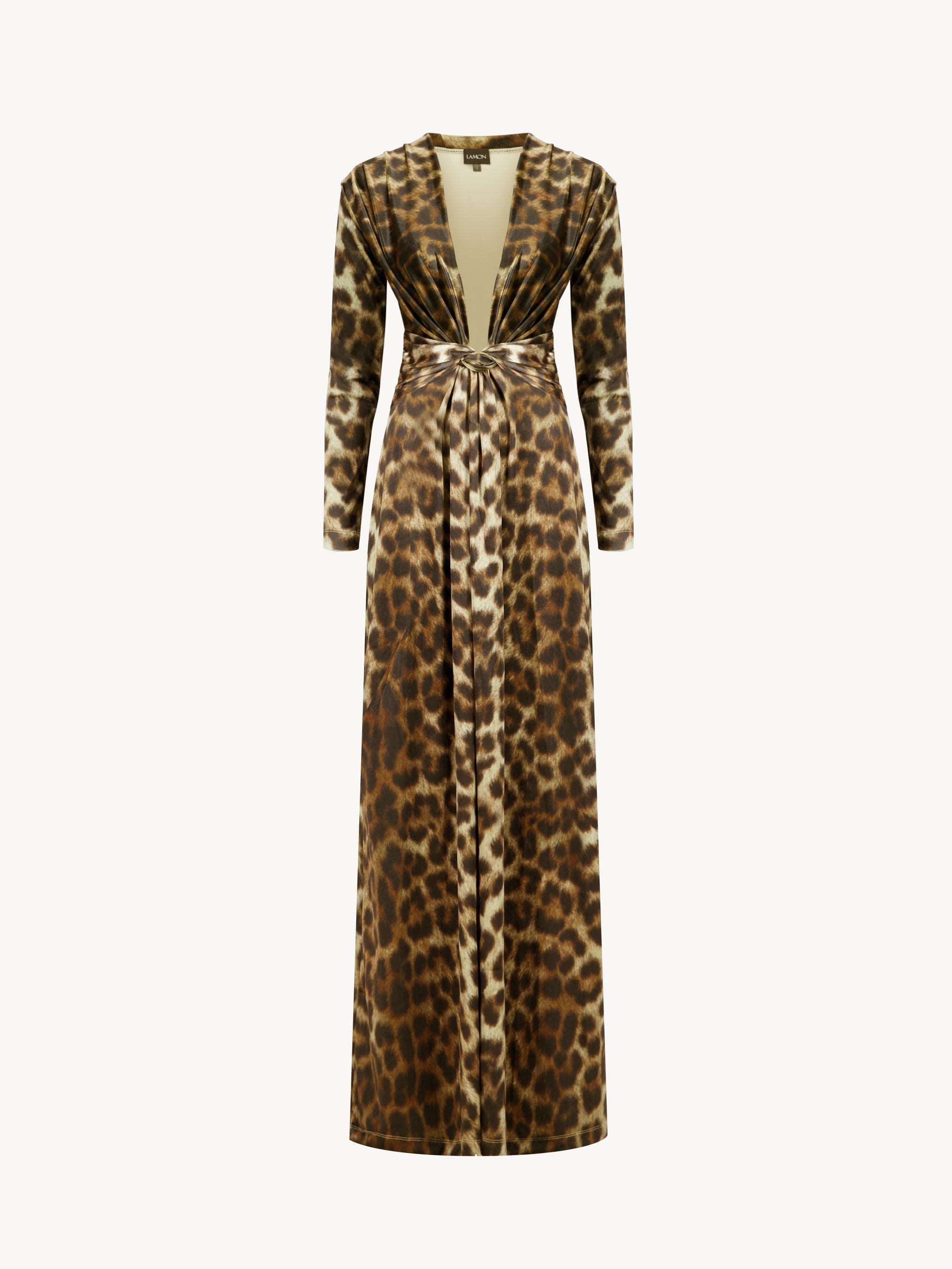 Amanda maxi dress velvet - Leopard