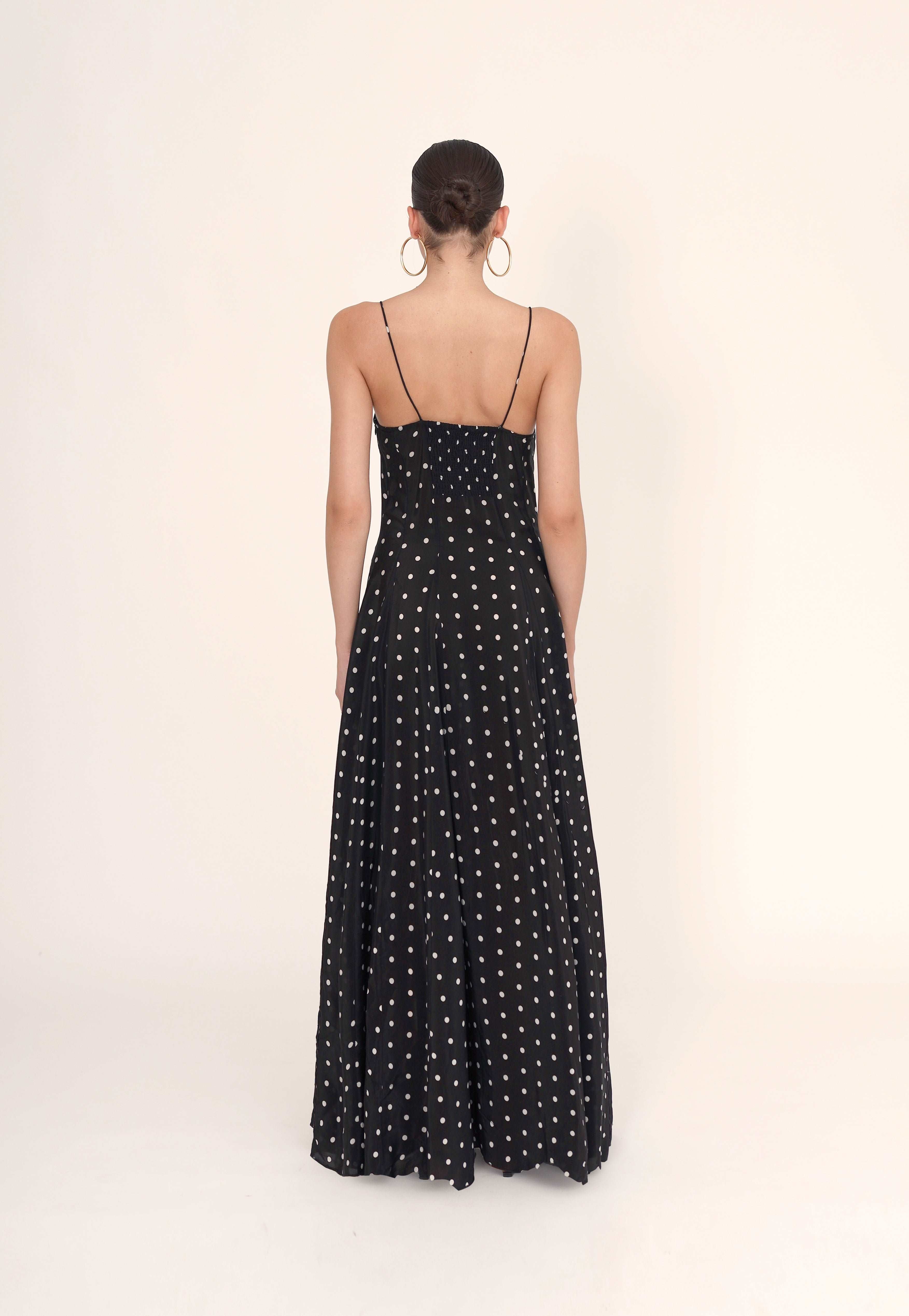 Timeless maxi dress - Black and white dots