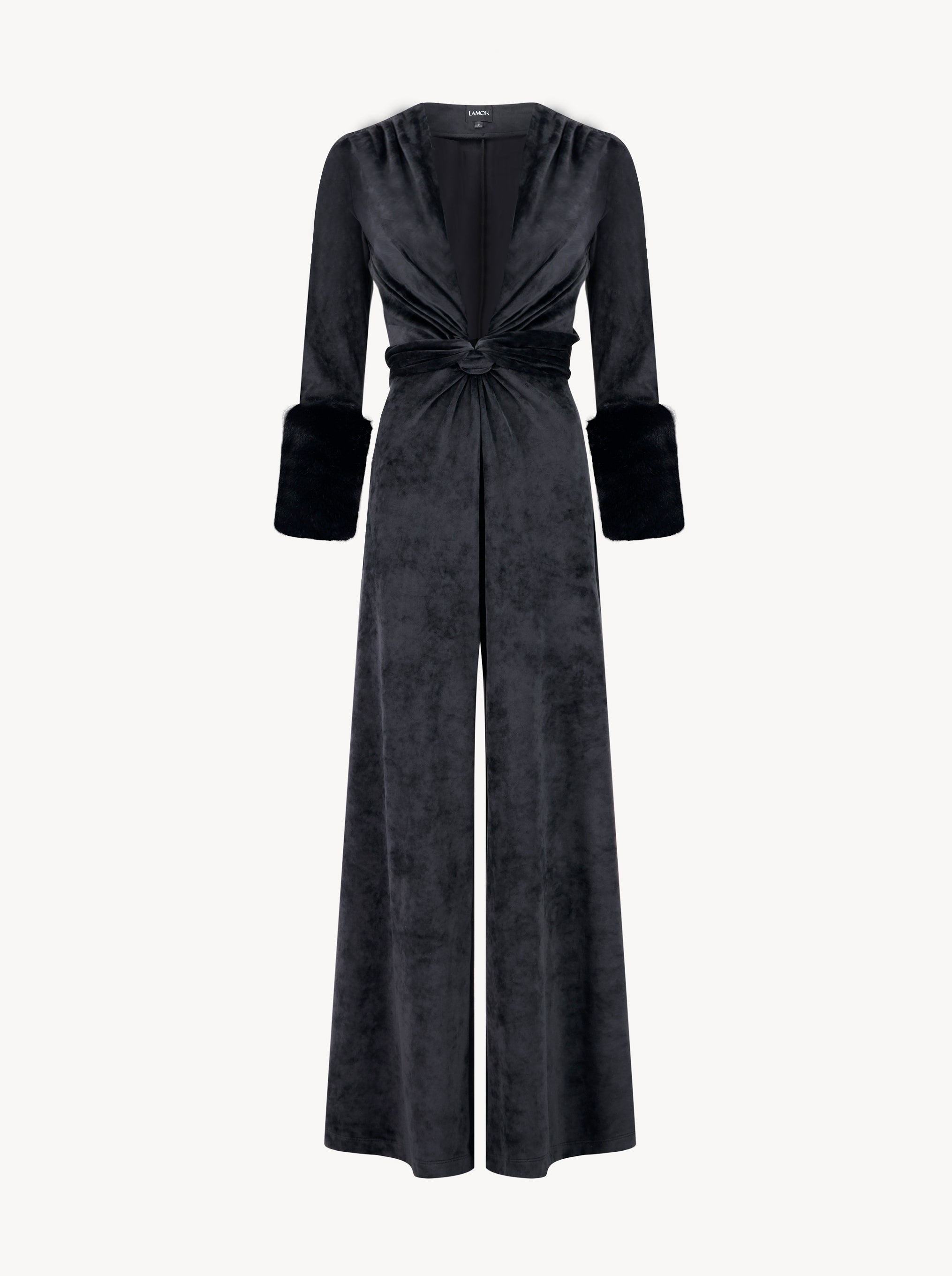 Amanda jumpsuit velvet - Black