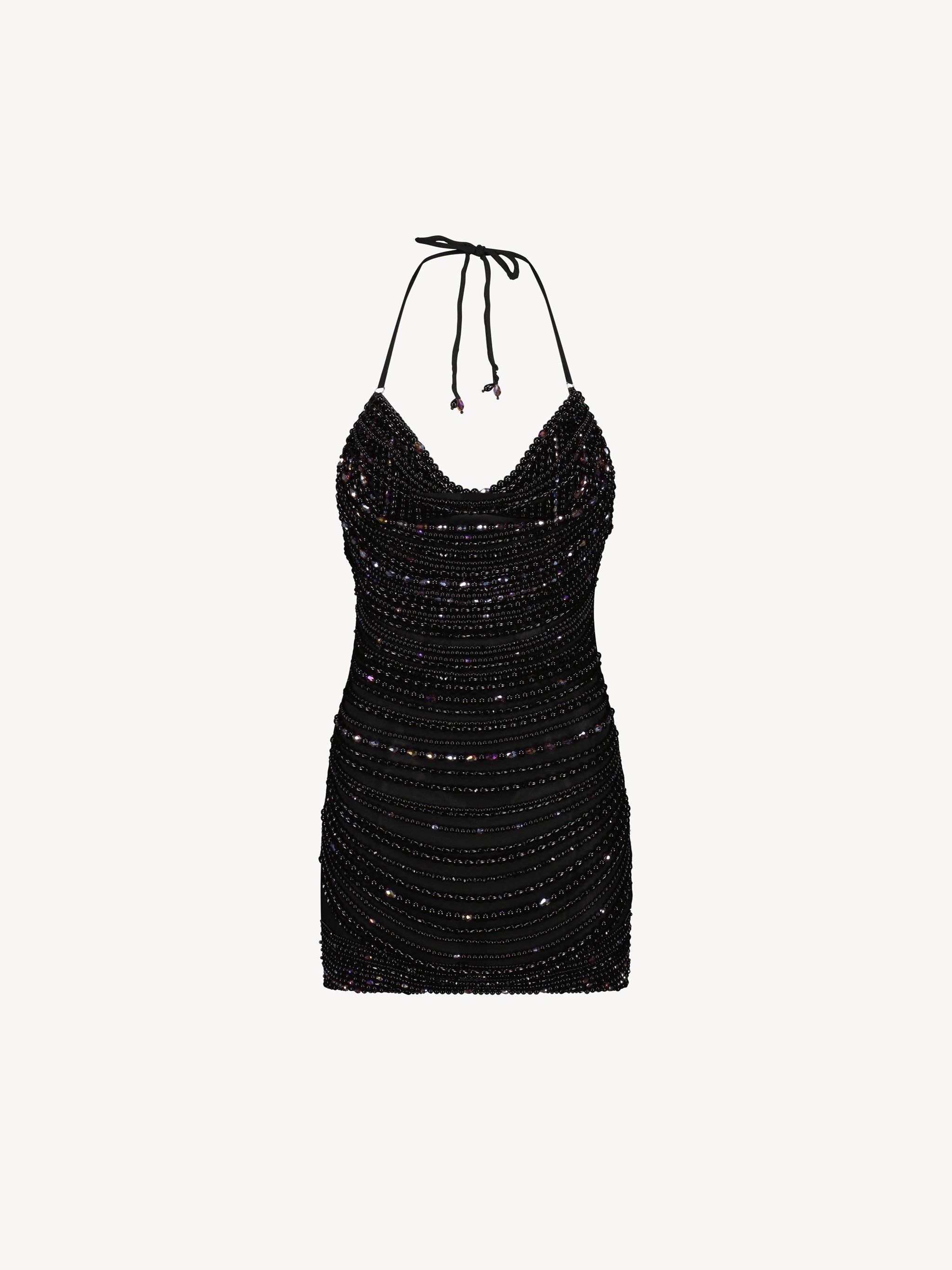 Floating pearl mini dress - Black