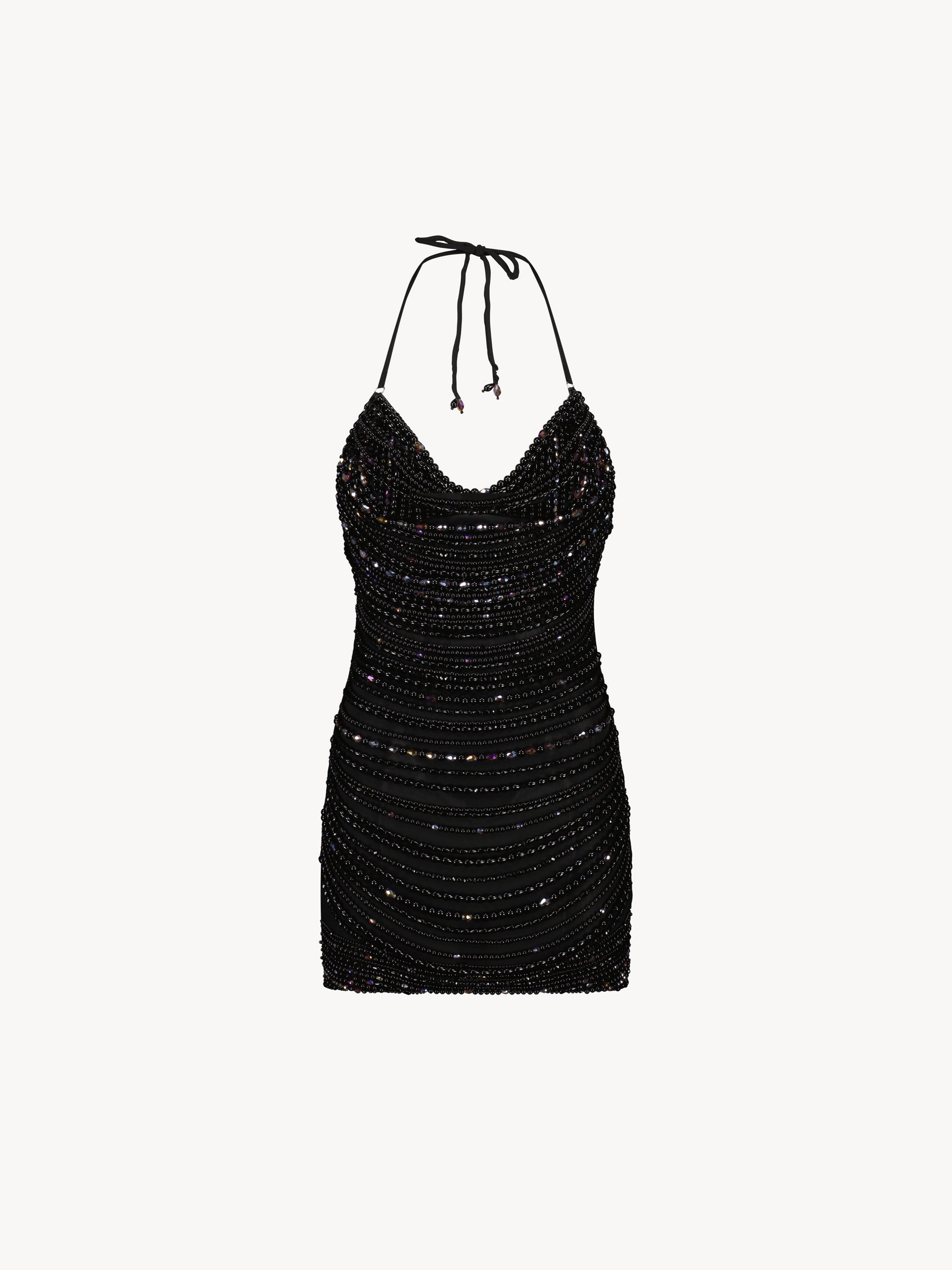 Floating pearl mini dress - Black