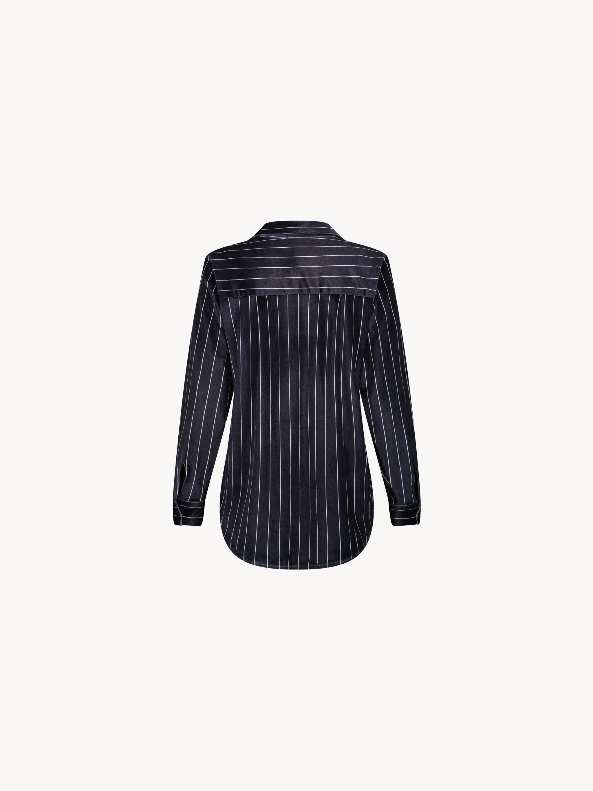 City jama velvet pinstrip shirt - Black